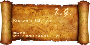 Kucsora Géza névjegykártya
