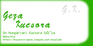 geza kucsora business card
